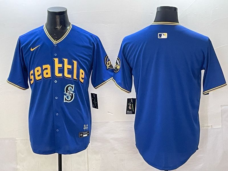 Men 2025 Seattle Mariners Blank Blue City Edition Nike MLB Jersey 26->seattle mariners->MLB Jersey